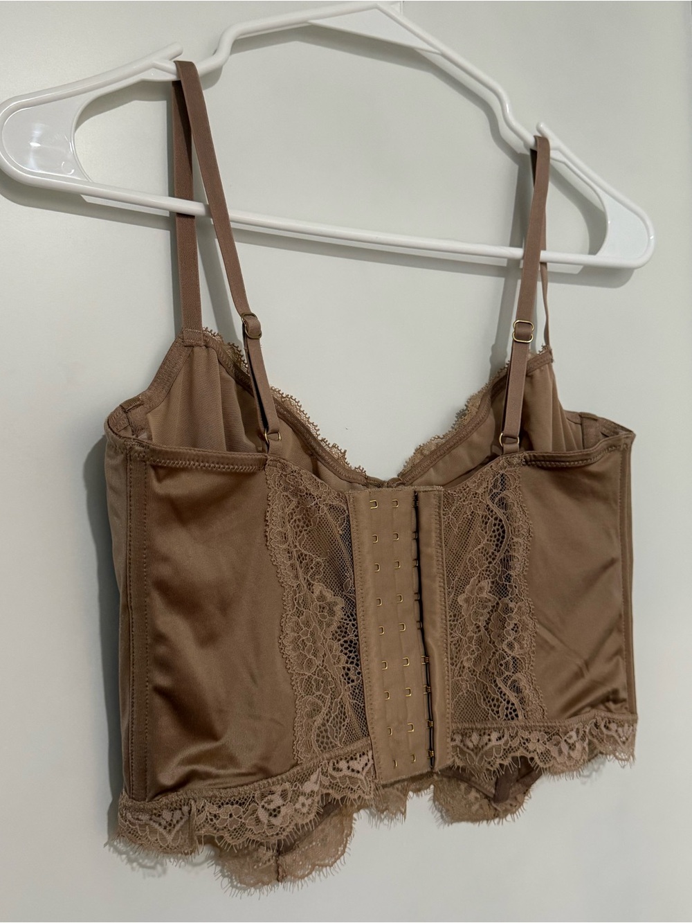 Abercrombie Lace Bustier Crop Top — Taupe - Picture 3 of 6
